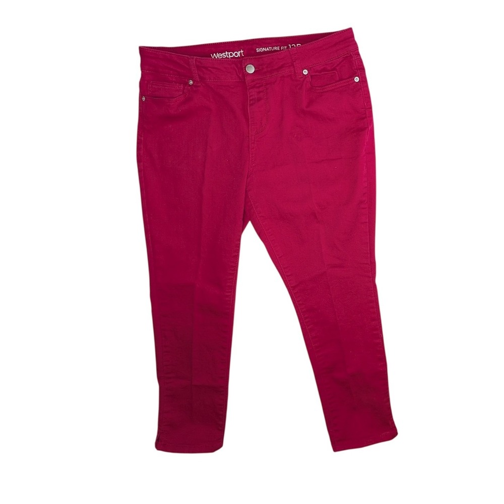 Westport Signature Fit Ankle Womens 12P‎ Bright Pink Cropped Jeans Pants